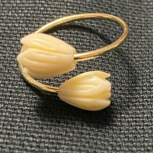 Pikake Flower Adjustable Hamilton Gold Ring (New)